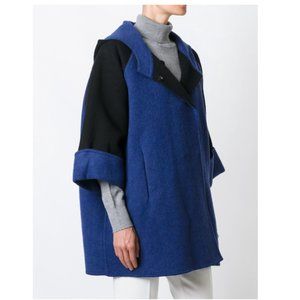 Gianluca Capannolo wool blend two tone hooded coat sz small